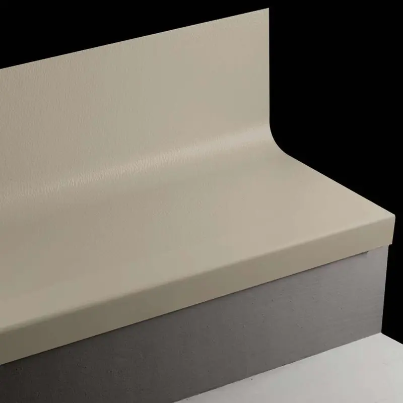 Tarkett - Angle Fit Rubber Stair Tread with Integrated Riser - VIHNTRS 281 SQ Hammered #281 Grizzly with 40 Black Rubber Insert 42"