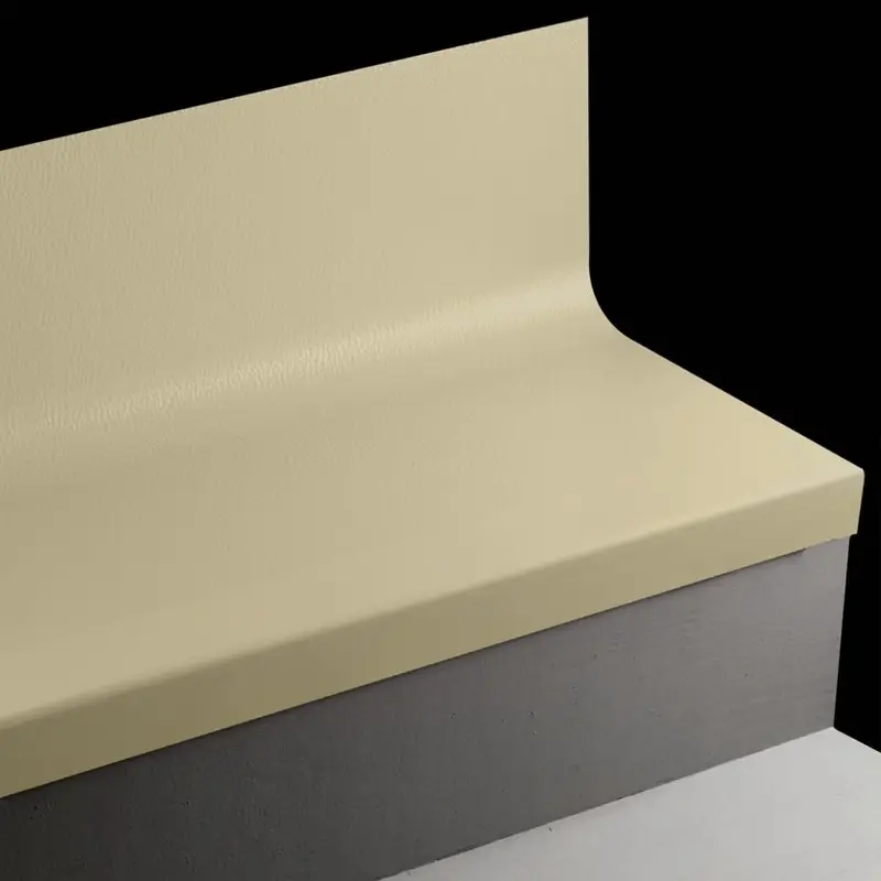 Tarkett - Angle Fit Rubber Stair Tread with Integrated Riser - VIHNTR 151 SQ Hammered #151 Iguana with Black Grit Tape Insert 108"