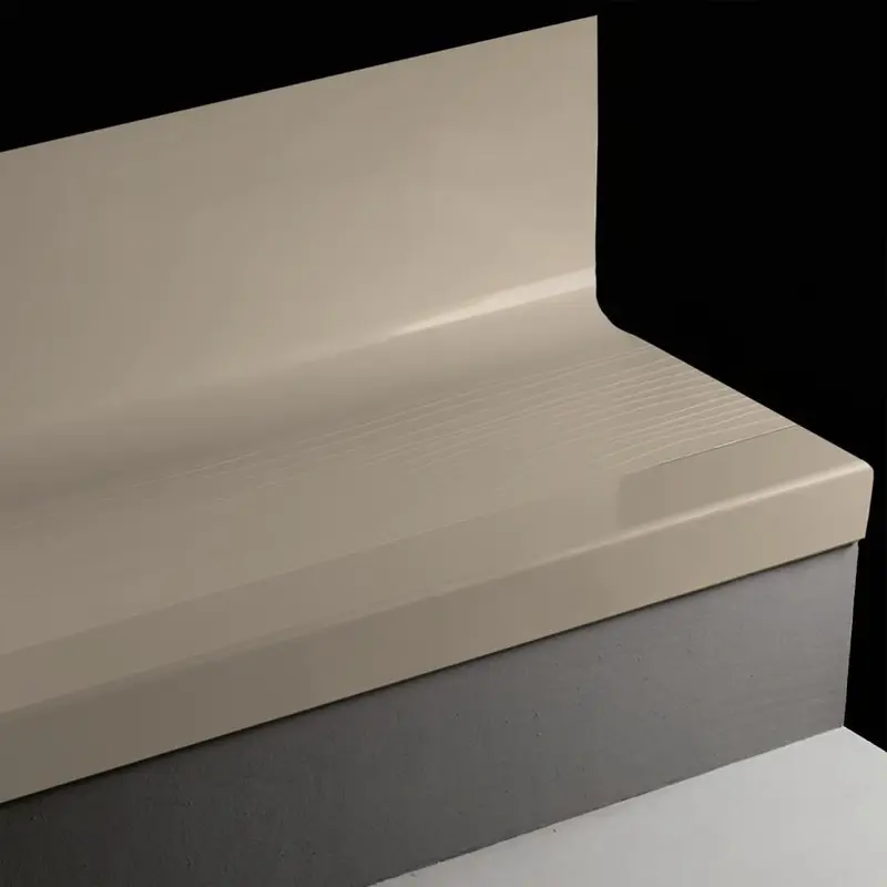 Angle Fit Rubber Stair Tread with Integrated Riser - VIBMNTR 31 SQ Bamboo #31 Zephyr with Black Grit Tape Insert 48"