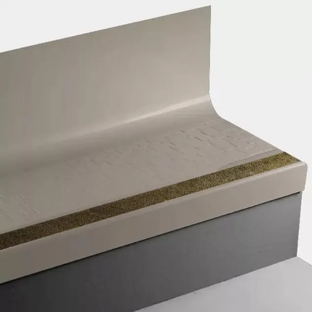 Tarkett - Angle Fit Rubber Stair Tread with Integrated Riser - VICUBTR 09 SQ Cubis #09 Clay with Brown Grit Tape Insert 42"