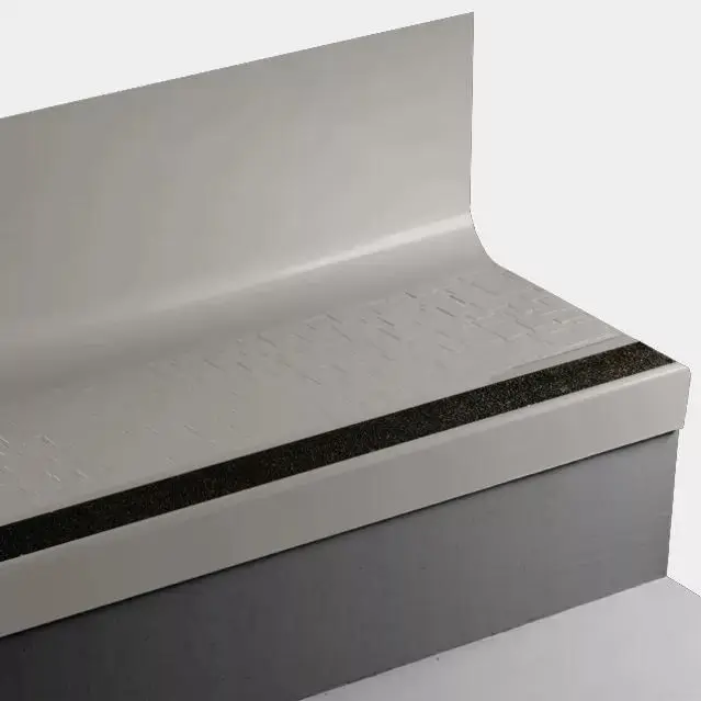 Angle Fit Rubber Stair Tread with Integrated Riser - VICUBTR 24 SQ Cubis #24 Grey Haze with Black Grit Tape Insert 48"
