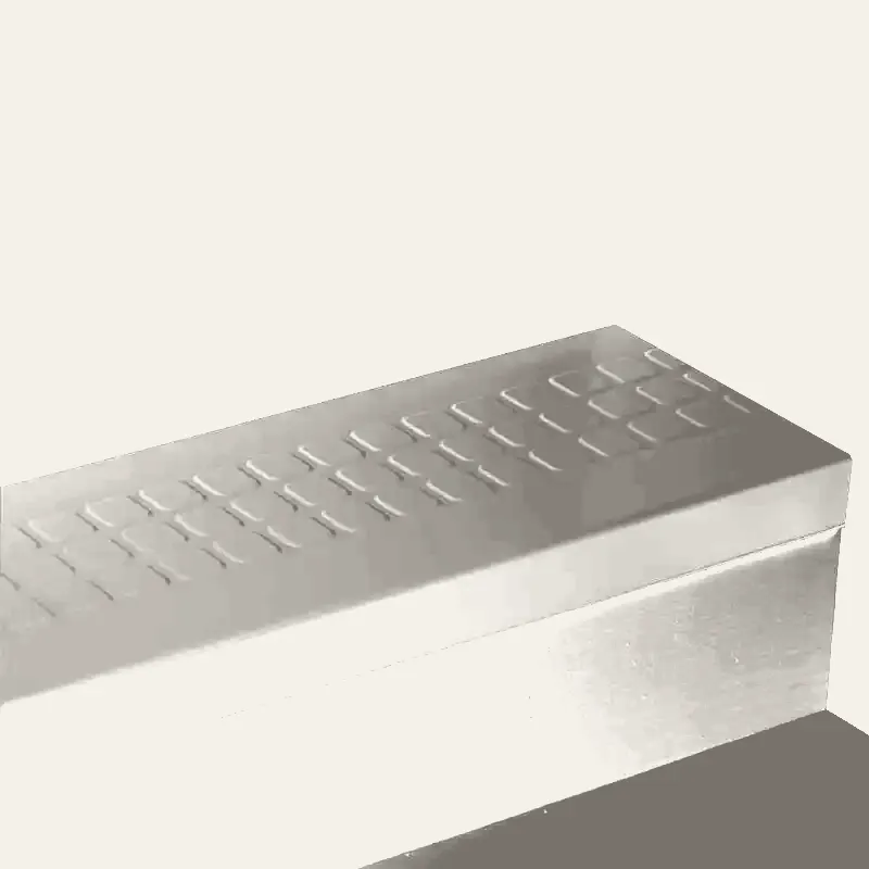 Angle Fit Rubber Stair Tread - VIRNSQ 29 SQ Raised Square #29 Moon Rock with Black Grit Tape Insert 42"