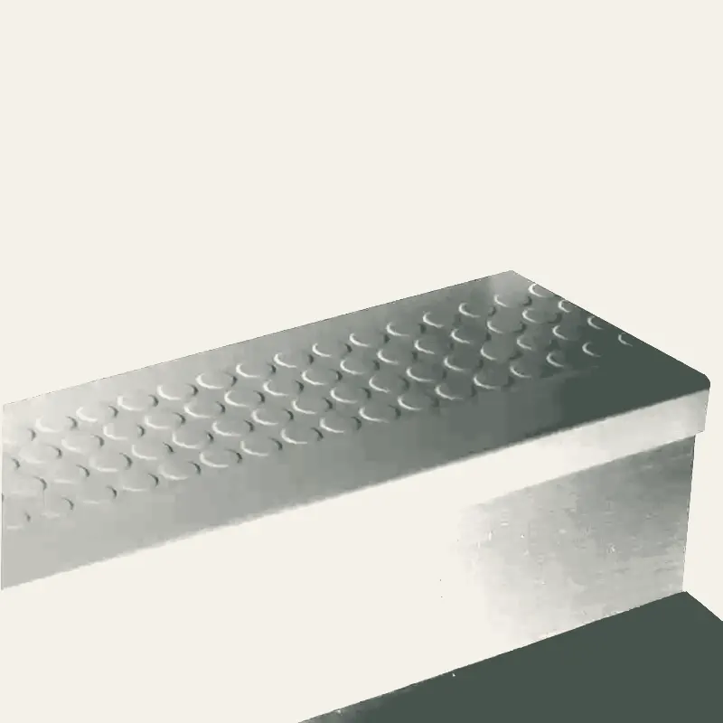 Angle Fit Rubber Stair Tread - VIRNRD 86 SQ Raised Round #86 Hunter Green with Grey Grit Tape Insert 60"