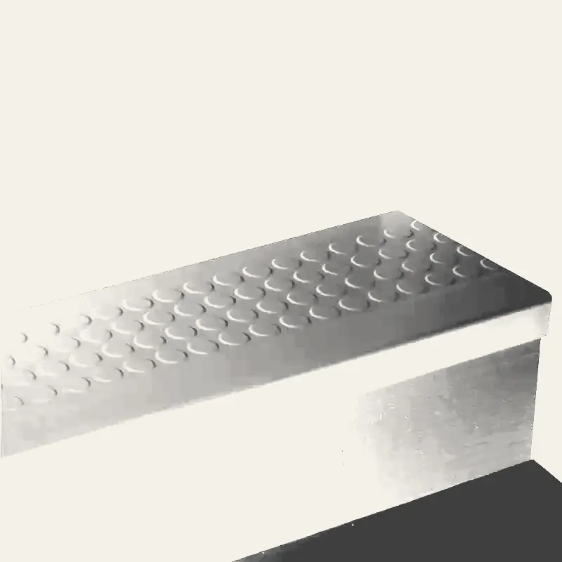 Angle Fit Rubber Stair Tread - VIRNRD 40 SQ Raised Round #40 Black with Black Grit Tape Insert 96"