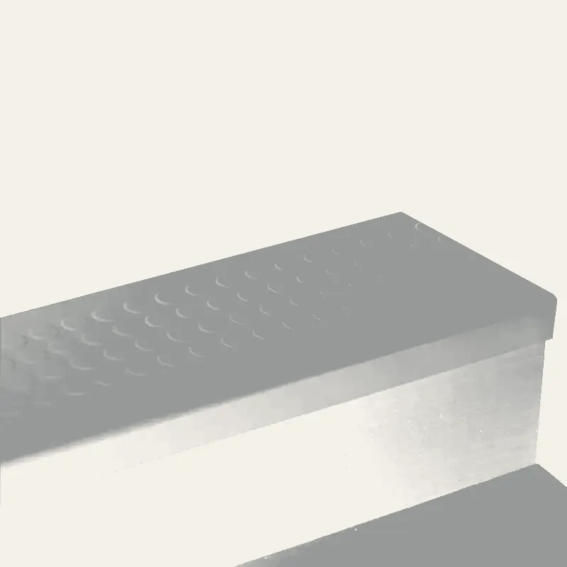 Angle Fit Rubber Stair Tread - VIRNRD 38 SQ Raised Round #38 Pewter with Black Grit Tape Insert 96"