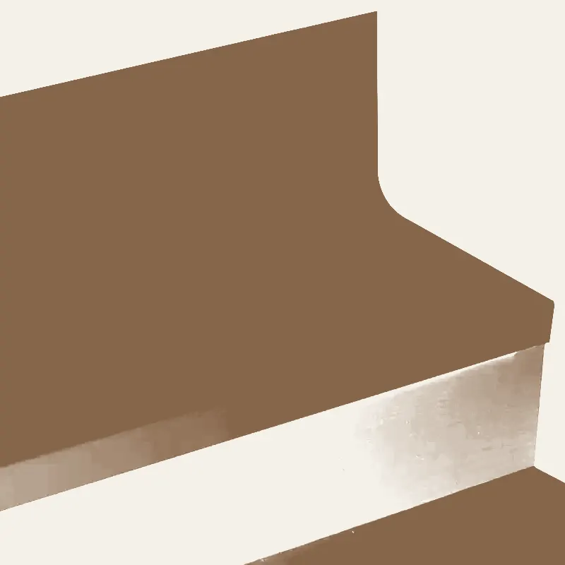 Angle Fit Rubber Stair Tread - VIRNRDS 21 SQ Raised Round #21 Platinum with 40 Black Rubber Insert 60"