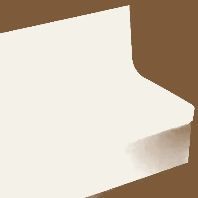 Angle Fit Rubber Stair Tread with Integrated Riser - FRPANTR 63 SQ Rice Paper #63 Burnt Umber No Insert 54"