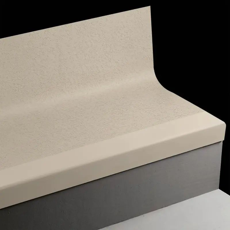 Angle Fit Rubber Stair Tread with Integrated Riser - VIFRPANTRS 31 SQ Rice Paper #31 Zephyr with 40 Black Rubber Insert 54"
