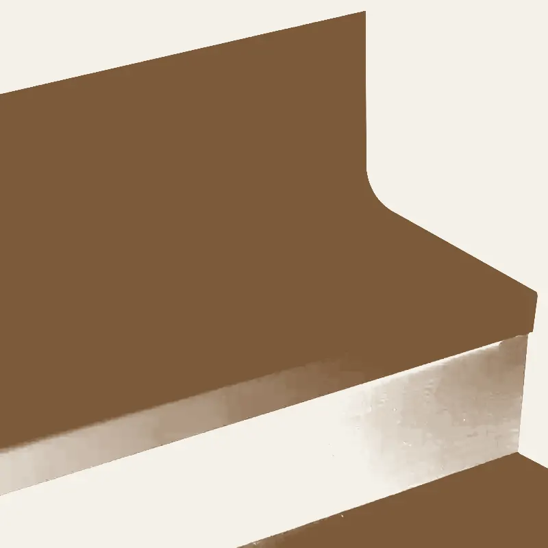 Angle Fit Rubber Stair Tread - VIBMNT 55 SQ Bamboo #55 Silver Grey with Black Grit Tape Insert 54"