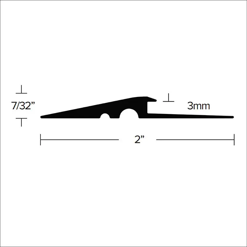 Futura Transitions - Vinyl Reducer LVT 113 Etched Aluminum Silver 1/8" (3 mm ) x 2" x12'