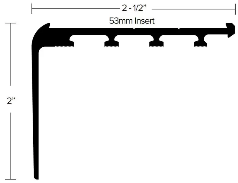 Futura Transitions - Carpet Safety Stair Nosing, Etched Aluminum