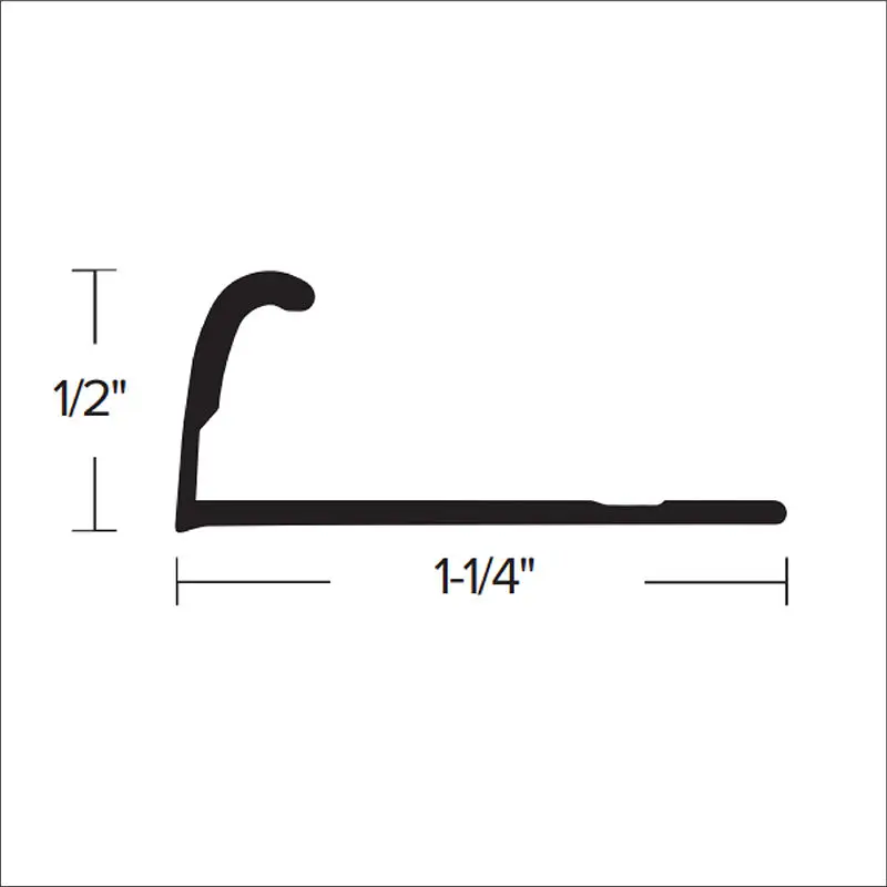 Futura Transitions - Pinless Carpet Gripper CM 201 Hammered Aluminum Black 1/2" (12.7 mm) x 1-1/4" x 12'
