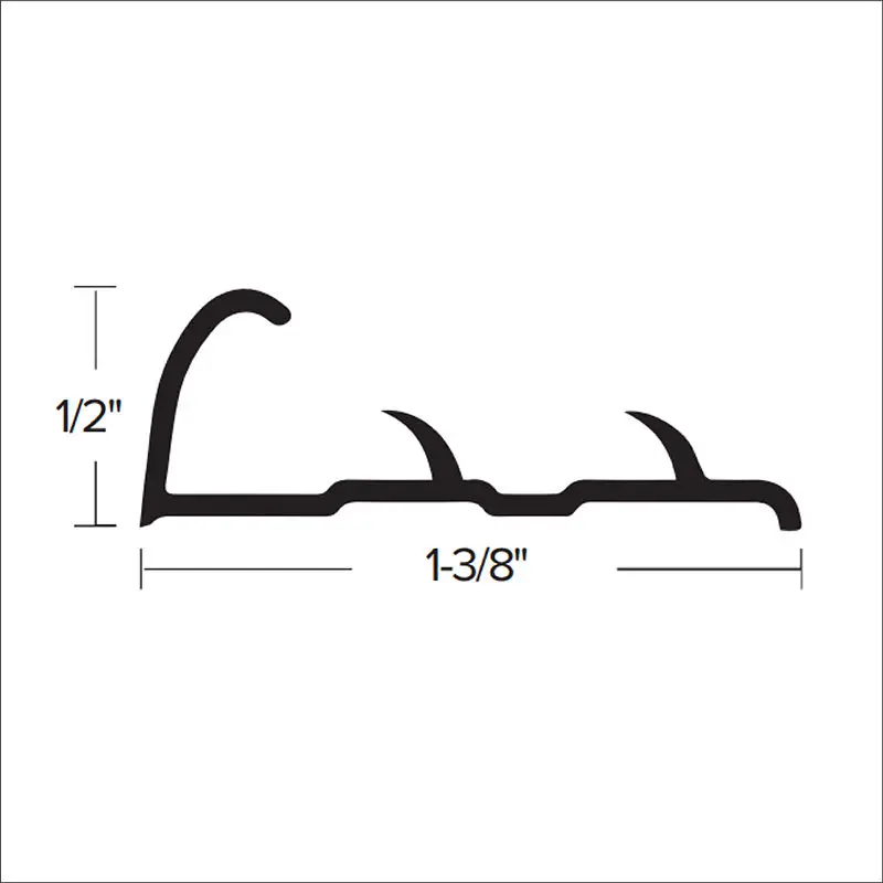 Futura Transitions - Pinned Carpet Gripper CM 104 Hammered Aluminum Black 1/2" (12.7 mm) x 1-3/8" x 12'