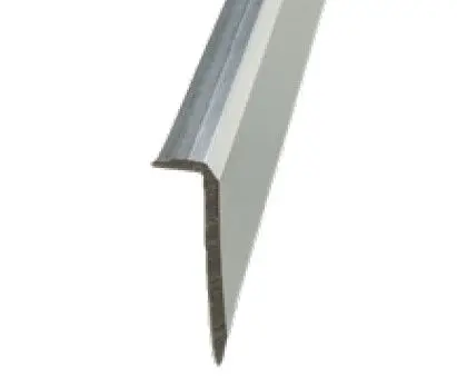 Futura Transitions - Plain Facing Nosing Buffed Anodized Aluminum Brushed Silver 1/4" (6.4 mm) x 7/8" x 12'