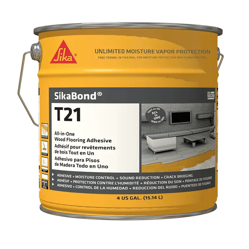 Sika Sikabond-T21 Wood Flooring Urethane Adhesive, Moisture and Sound Reduction Membrane, 15.40 L