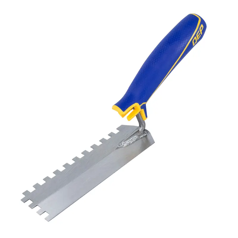 QEP - 1/4" x 1/4" x 1/4" Comfort Grip Square-Notch Margin Flooring Trowel with Bucket Hook