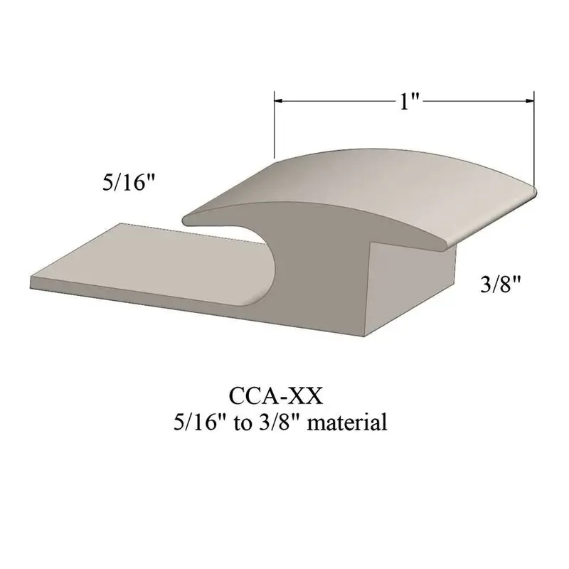 Tarkett - Vinyl Reducer Adaptors CCA 01 - 5/16" Carpet to 3/8" Ceramic Flooring #01 Snow White 12'