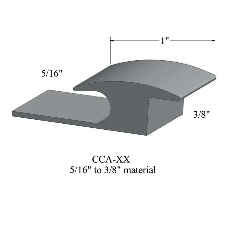 Tarkett - Vinyl Reducer Adaptors CCA 28 - 5/16" Carpet to 3/8" Ceramic Flooring #28 Medium Grey 12'