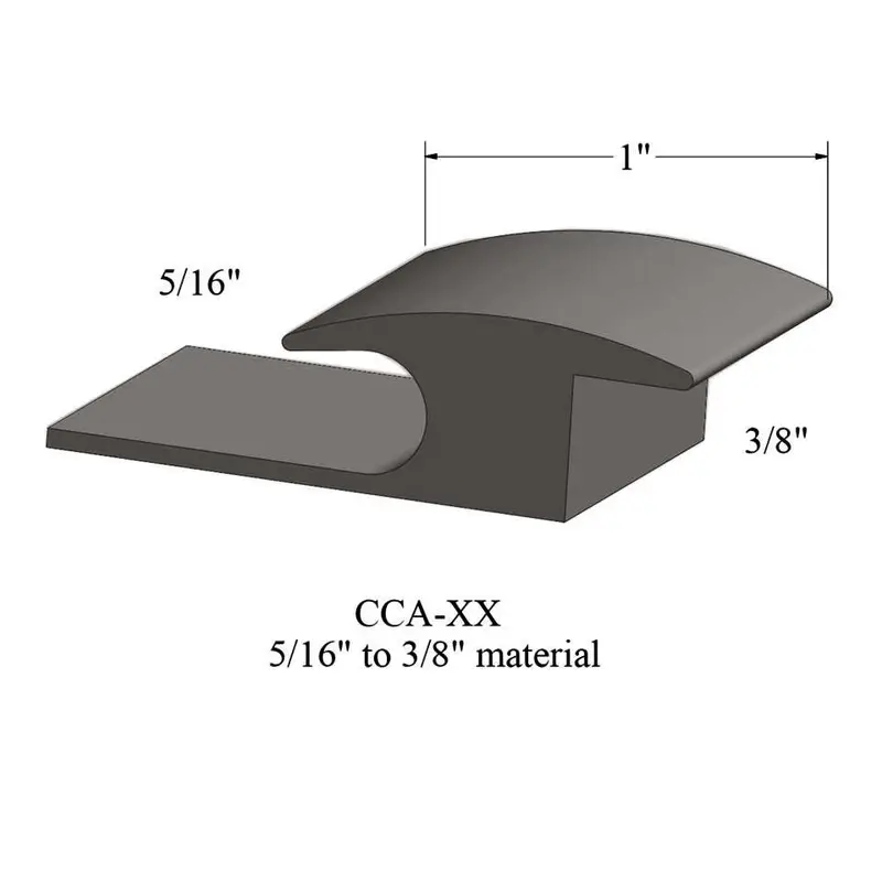 Tarkett - Vinyl Reducer Adaptors CCA 47 - 5/16" Carpet to 3/8" Ceramic Flooring #47 Brown 12'
