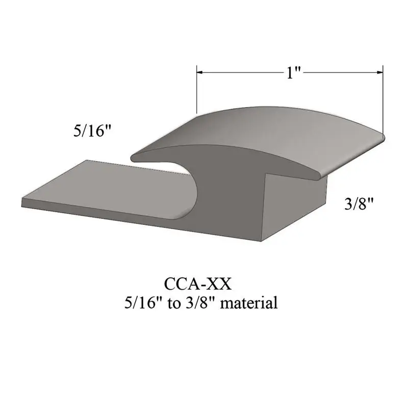 Tarkett - Vinyl Reducer Adaptors CCA 55 - 5/16" Carpet to 3/8" Ceramic Flooring #55 Silver Grey 12'