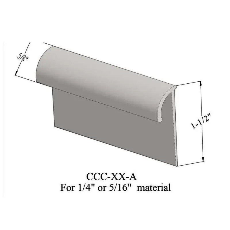Cove Caps - CCC 55 A for 1/4" and 5/16" Thick Carpet #55 Silver Grey 12'