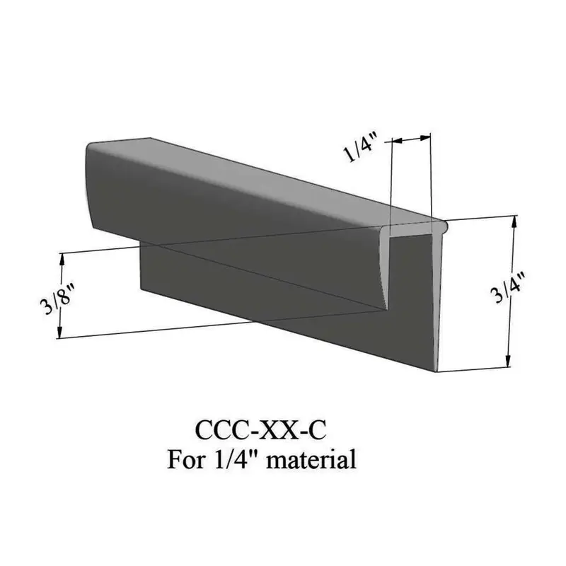 Cove Caps - CCC 20 C for 1/4" Thick Carpet #20 Charcoal 12'