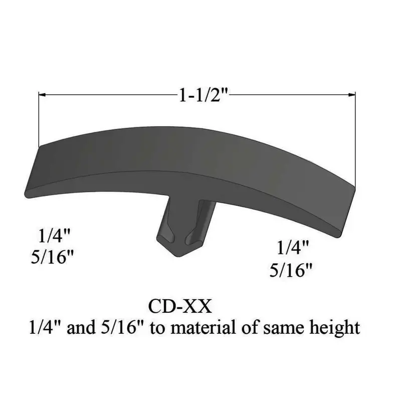Tarkett - T-Mouldings - CD 20 for 1/4" and 5/16" Carpet to Carpet of Same Thickness #20 Charcoal 12'