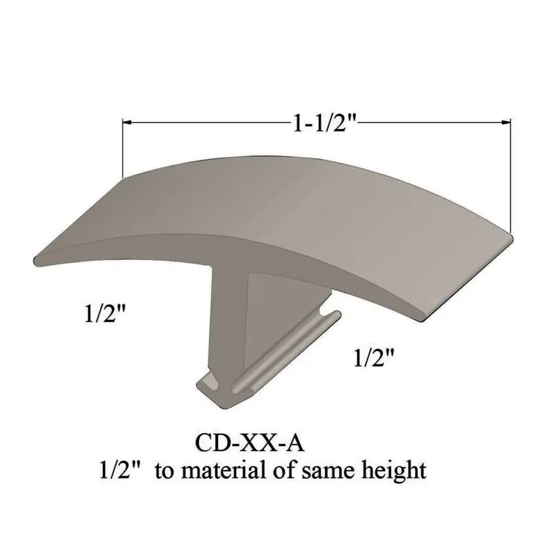 Tarkett - T-Mouldings - CD 01 A for 1/2" Carpet to Carpet of Same Thickness #01 Snow White 12'