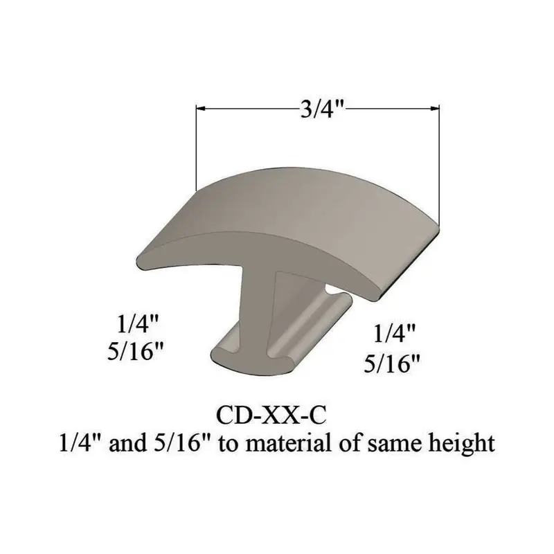 Tarkett - T-Mouldings - CD 01 C for 1/4" and 5/16" Carpet to Carpet of Same Thickness #01 Snow White 12'