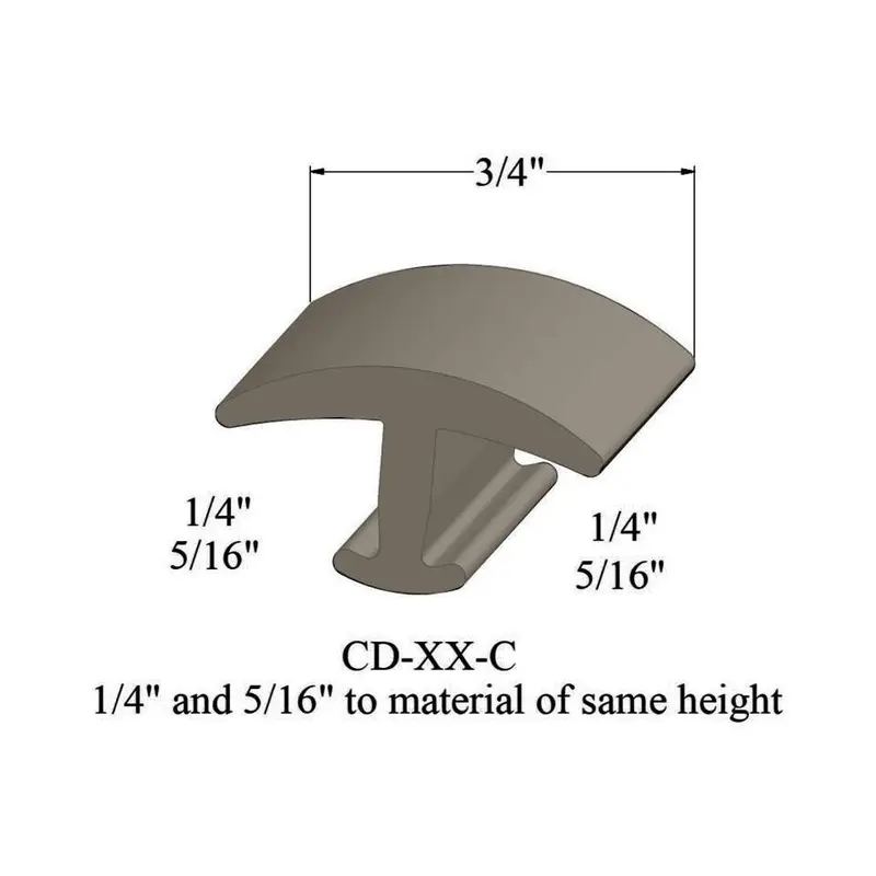 Tarkett - T-Mouldings - CD 09 C for 1/4" and 5/16" Carpet to Carpet of Same Thickness #09 Clay 12'
