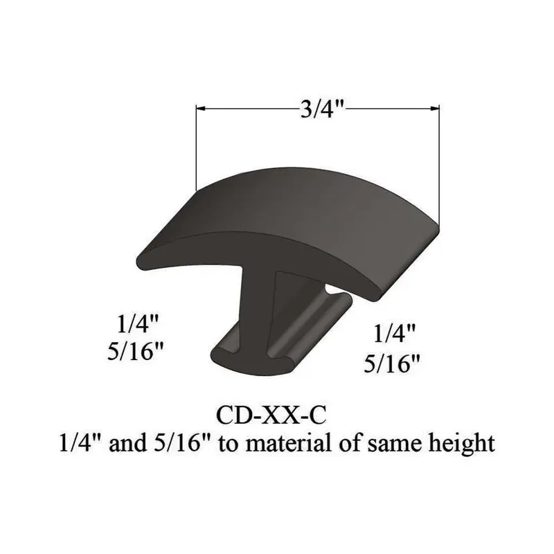 Tarkett - T-Mouldings - CD 167 C for 1/4" and 5/16" Carpet to Carpet of Same Thickness #167 Fudge 12'
