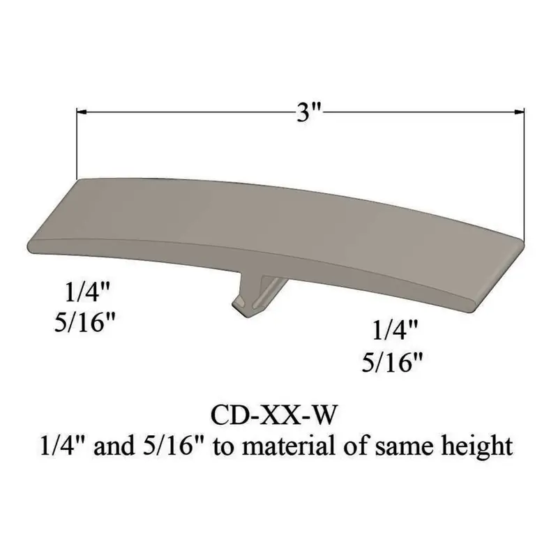 Tarkett - T-Mouldings - CD 01 W for 1/4" and 5/16" Carpet to Carpet of Same Thickness #01 Snow White 12'