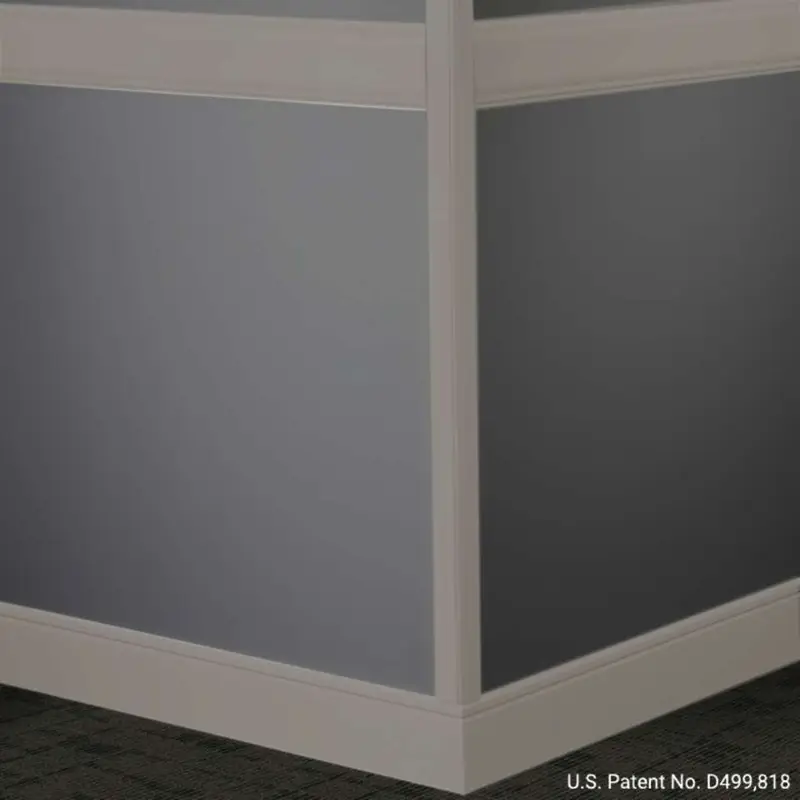 Tarkett - Millwork Wall Finishing System - CHR 29 C Rampart Chair Rail 4" #29 Moon Rock - Wall Base 8' (Pack of 5)