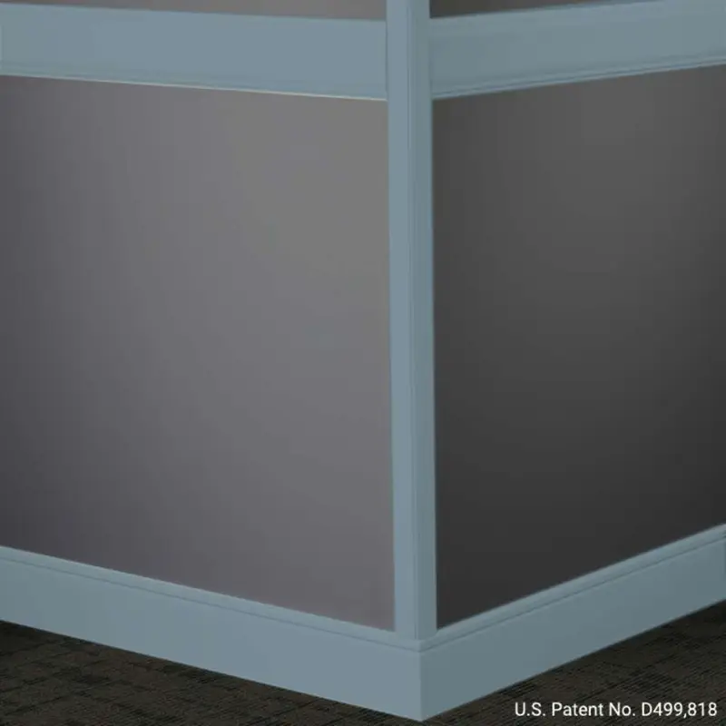 Tarkett - Millwork Wall Finishing System - CHR 58 C Rampart Chair Rail 4" #58 Windsor Blue - Wall Base 8' (Pack of 5)