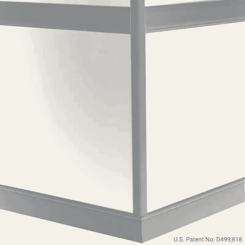 Tarkett - Millwork Wall Finishing System - CHR TG2 C Rampart Chair Rail 4" #TG2 Shark Fin - Wall Base 8' (Pack of 5)