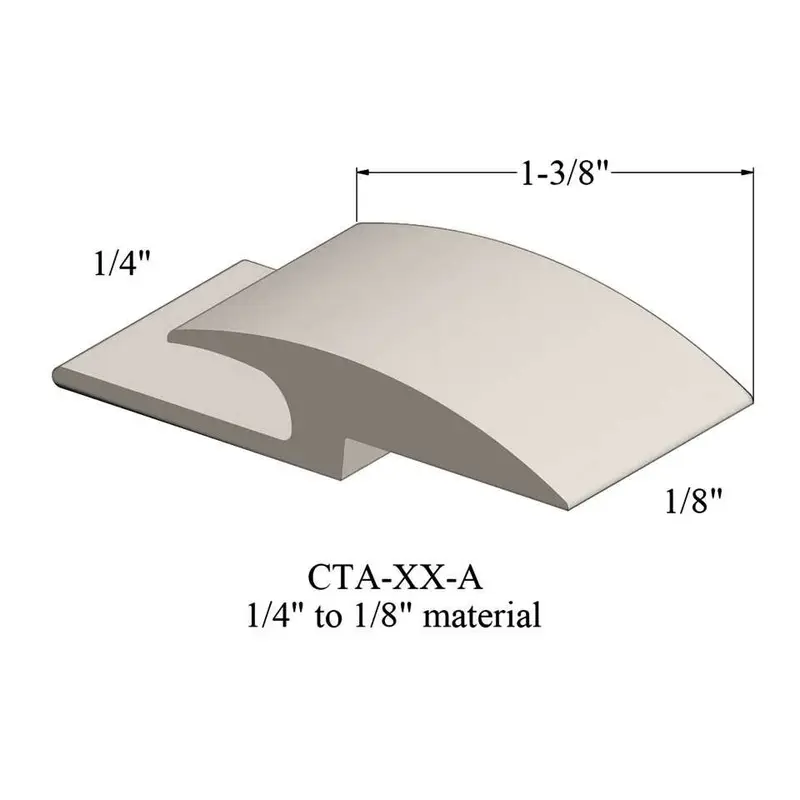 Tarkett - Vinyl Reducer Adaptors CTA 01 A - 1/4" Carpet to 1/8" Resilient #01 Snow White 12'