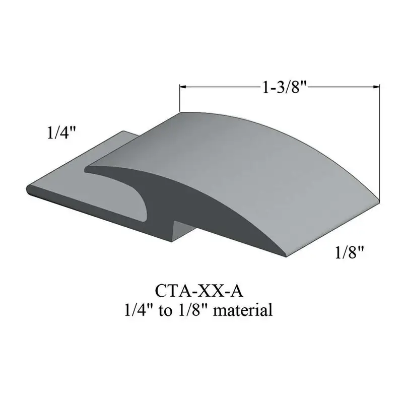 Tarkett - Vinyl Reducer Adaptors CTA 28 A - 1/4" Carpet to 1/8" Resilient #28 Medium Grey 12'