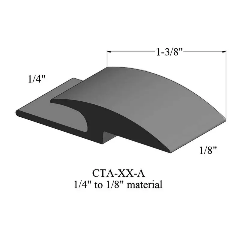 Tarkett - Vinyl Reducer Adaptors CTA 40 A - 1/4" Carpet to 1/8" Resilient #40 Black 12'