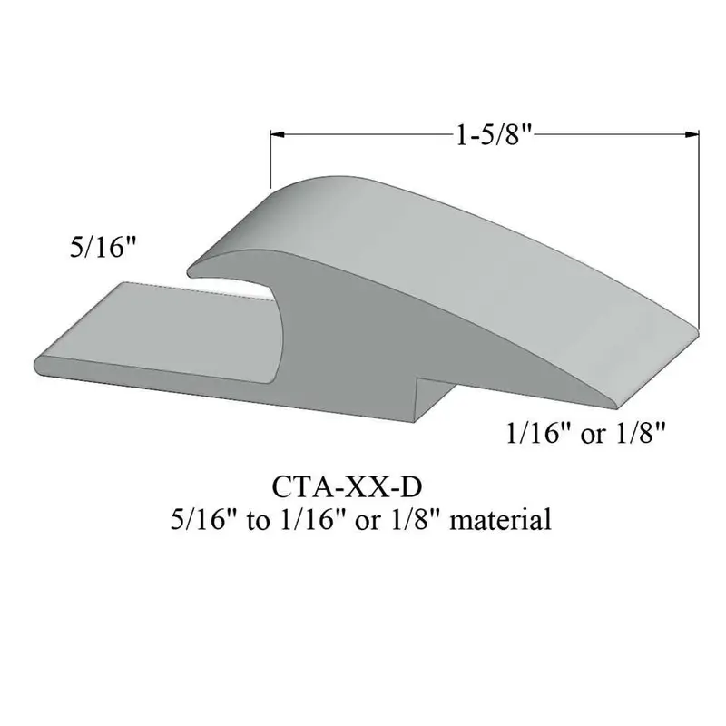 Tarkett - Vinyl Reducer Adaptors CTA 21 D - 5/16" Carpet to 1/16" - 1/8" Resilient #21 Platinum 12'