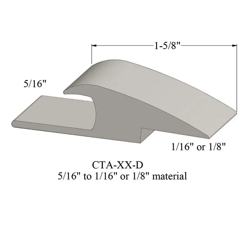 Tarkett - Vinyl Reducer Adaptors CTA 24 D - 5/16" Carpet to 1/16" - 1/8" Resilient #24 Grey Haze 12'