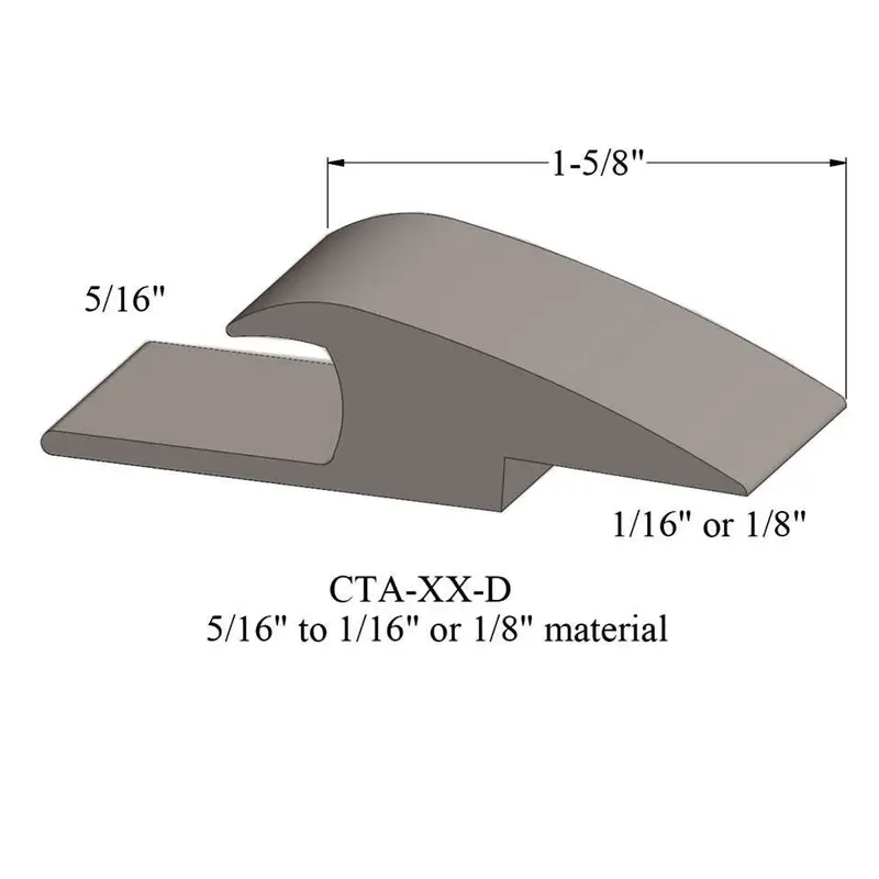 Tarkett - Vinyl Reducer Adaptors CTA 283 D - 5/16" Carpet to 1/16" - 1/8" Resilient #283 Toast 12'