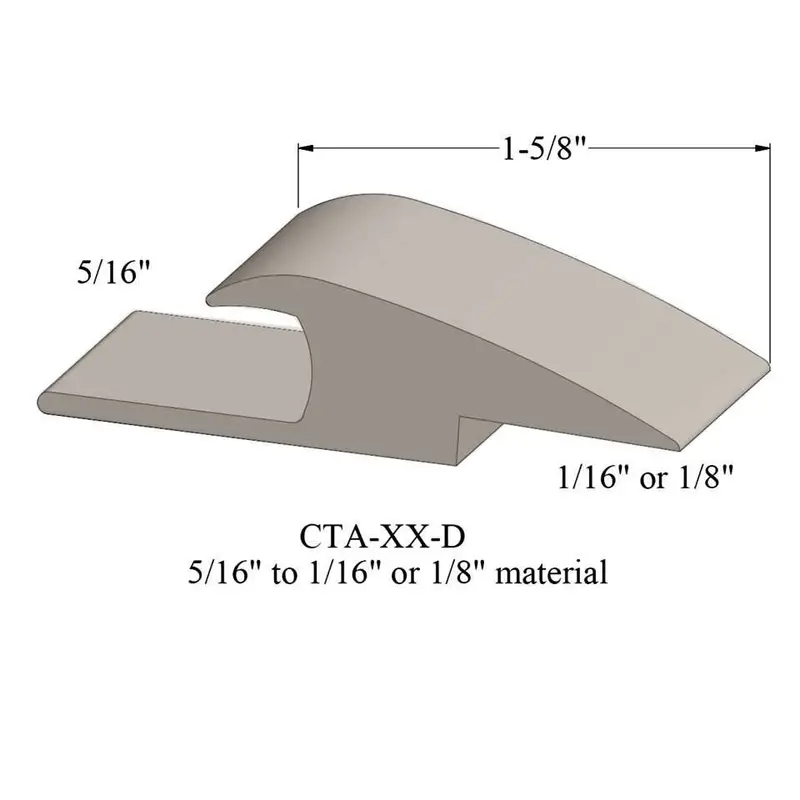Tarkett - Vinyl Reducer Adaptors CTA 31 D - 5/16" Carpet to 1/16" - 1/8" Resilient #31 Zephyr 12'