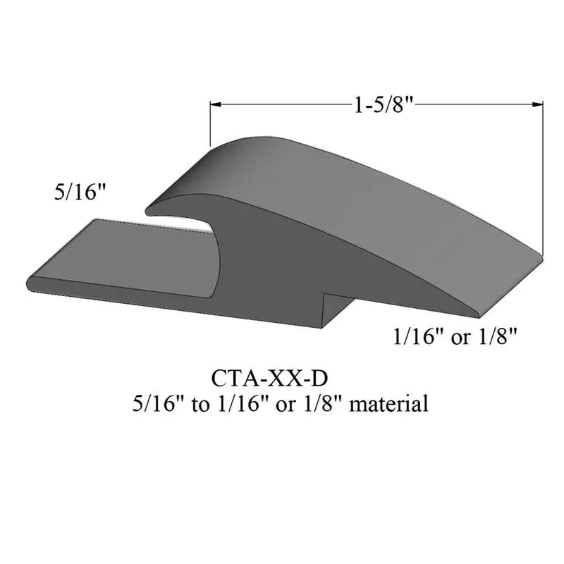 Tarkett - Vinyl Reducer Adaptors CTA 40 D - 5/16" Carpet to 1/16" - 1/8" Resilient #40 Black 12'