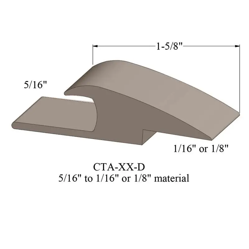 Tarkett - Vinyl Reducer Adaptors CTA 45 D - 5/16" Carpet to 1/16" - 1/8" Resilient #45 Sandalwood 12'