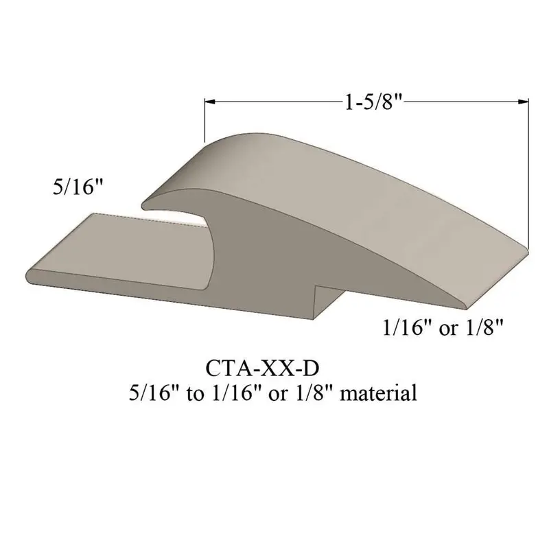 Tarkett - Vinyl Reducer Adaptors CTA 49 D - 5/16" Carpet to 1/16" - 1/8" Resilient #49 Beige 12'
