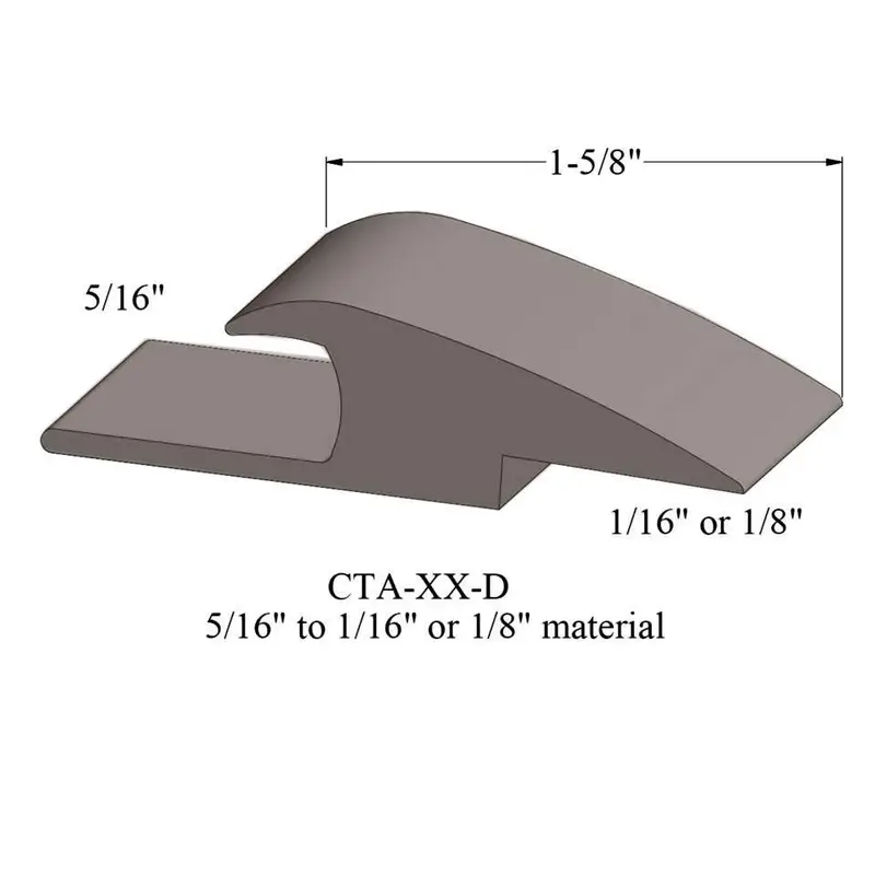 Tarkett - Vinyl Reducer Adaptors CTA 76 D - 5/16" Carpet to 1/16" - 1/8" Resilient #76 Cinnamon 12'