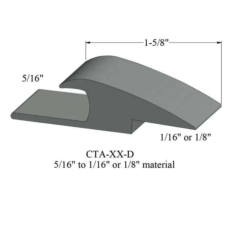 Tarkett - Vinyl Reducer Adaptors CTA 86 D - 5/16" Carpet to 1/16" - 1/8" Resilient #86 Hunter Green 12'