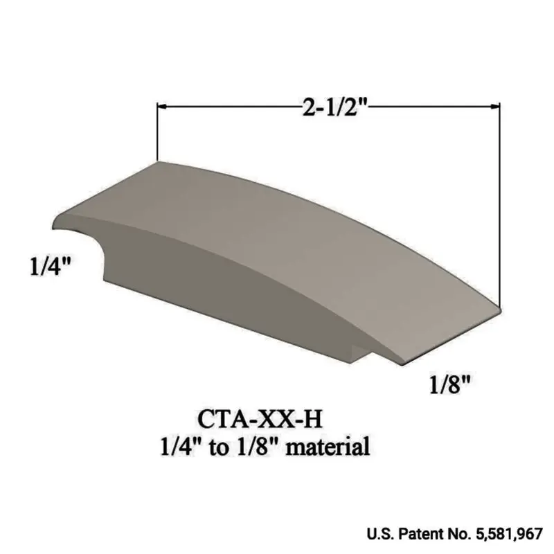 Tarkett - Wheeled Traffic Transitions - CTA 01 H for 1/4" Material to 1/8" Material #01 Snow White 12'