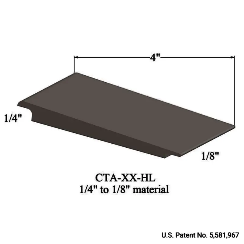 Tarkett - Wheeled Traffic Transitions - CTA 283 HL for 1/4" Material to 1/8" Material #283 Toast 12'