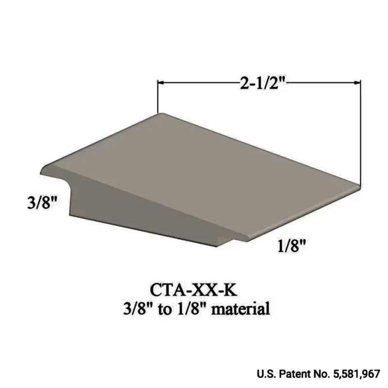 Tarkett - Wheeled Traffic Transitions - CTA 01 K for 3/8" Material to 1/8" Material #01 Snow White 12'